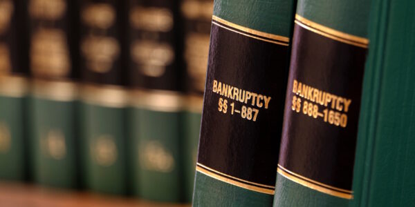 close up of bankruptcy law books