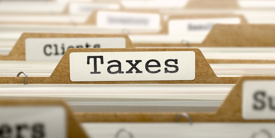 folder with tax label folder with tax label