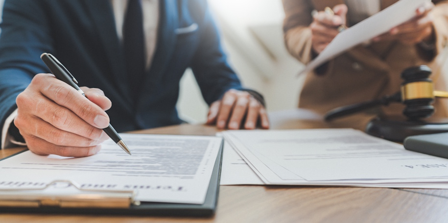 lawyer reviewing lawsuit