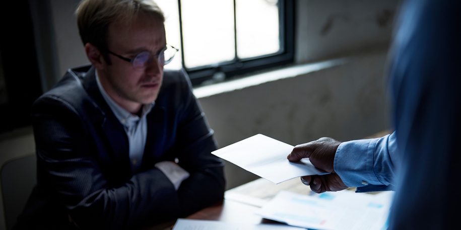 man being served papers