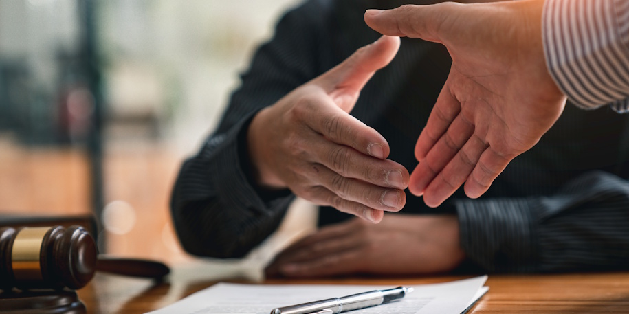 shaking lawyers hand